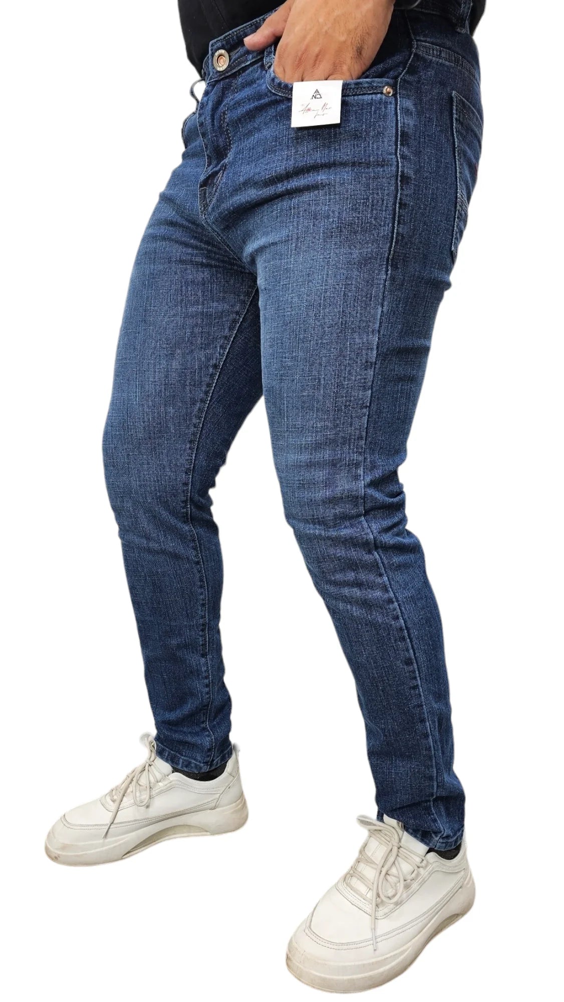 side angle slim fit jeans