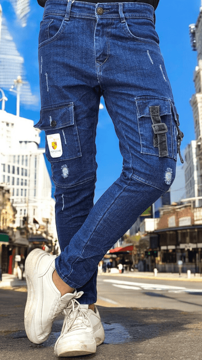 Slim Fit Six Pocket Jeans.