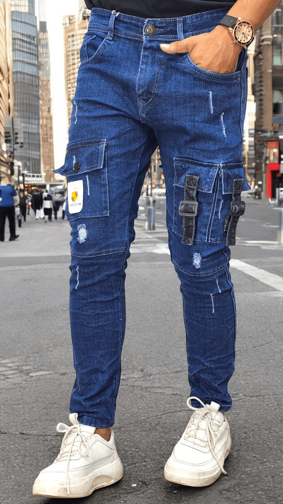 Slim Fit Six Pocket Jeans.