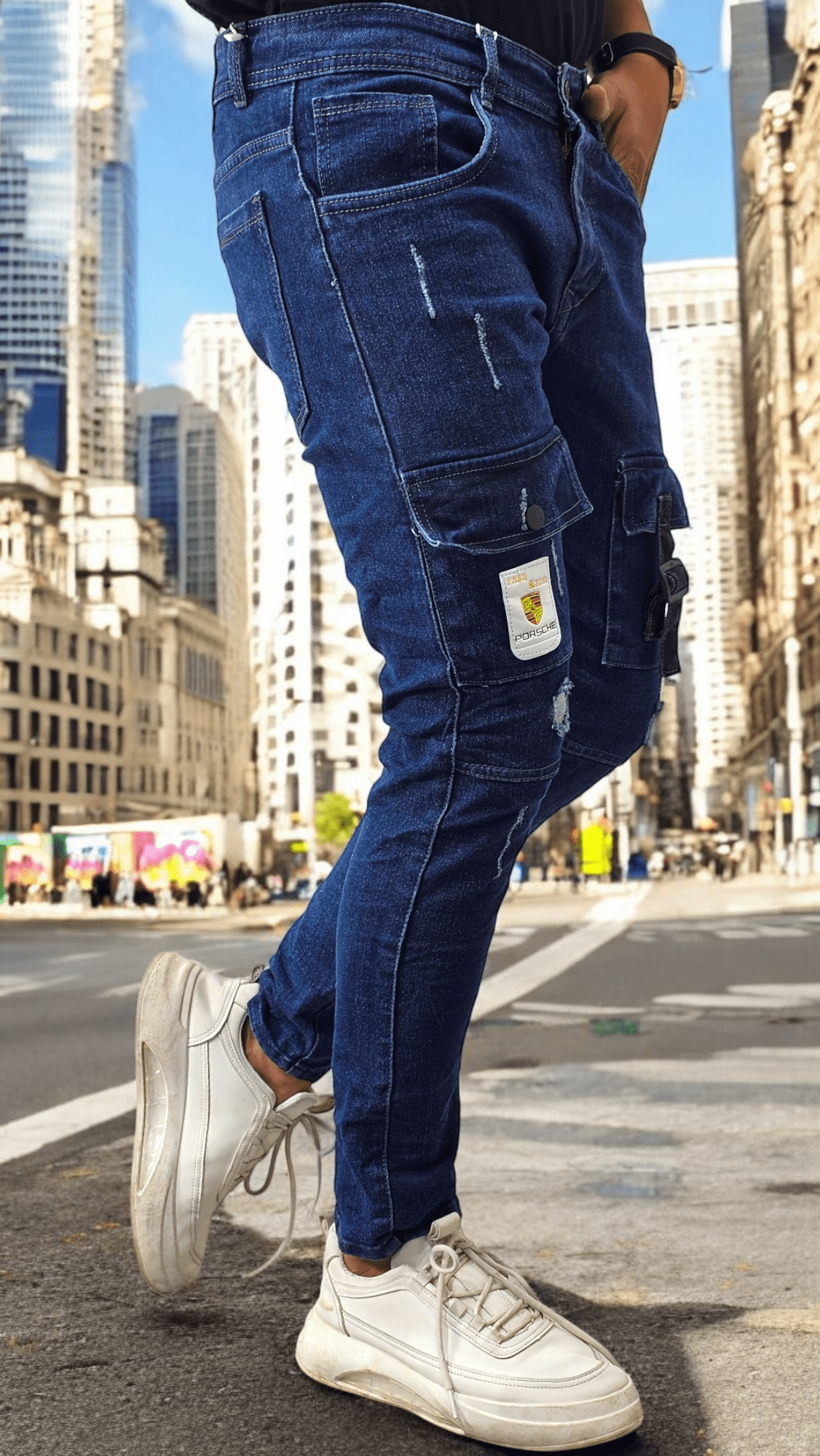 Slim Fit Six Pocket Jeans.